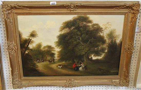 Henry L. Pratt (1805-1873) The Woodland Travellers, 16.5 x 24in.